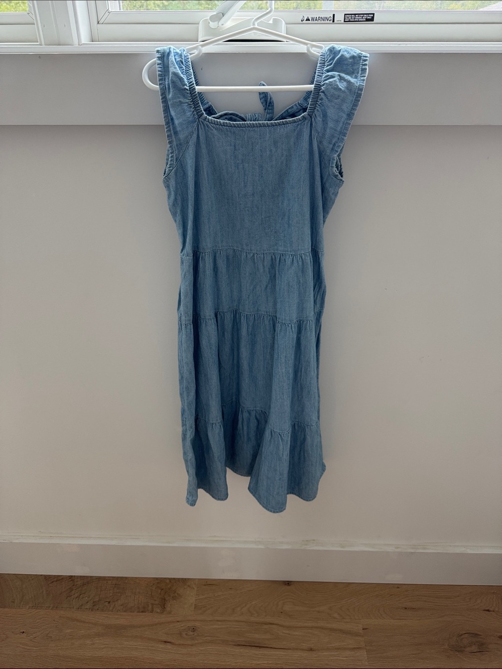 Old Navy Light Blue Ruffled Strap Tiered Dress